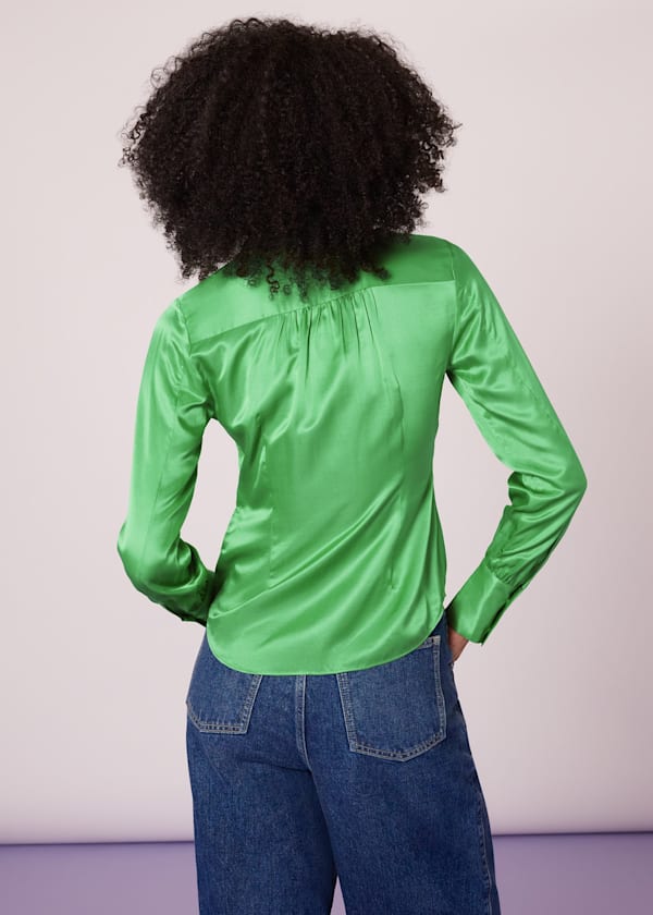 Lime Hallie Silk Mix Shirt