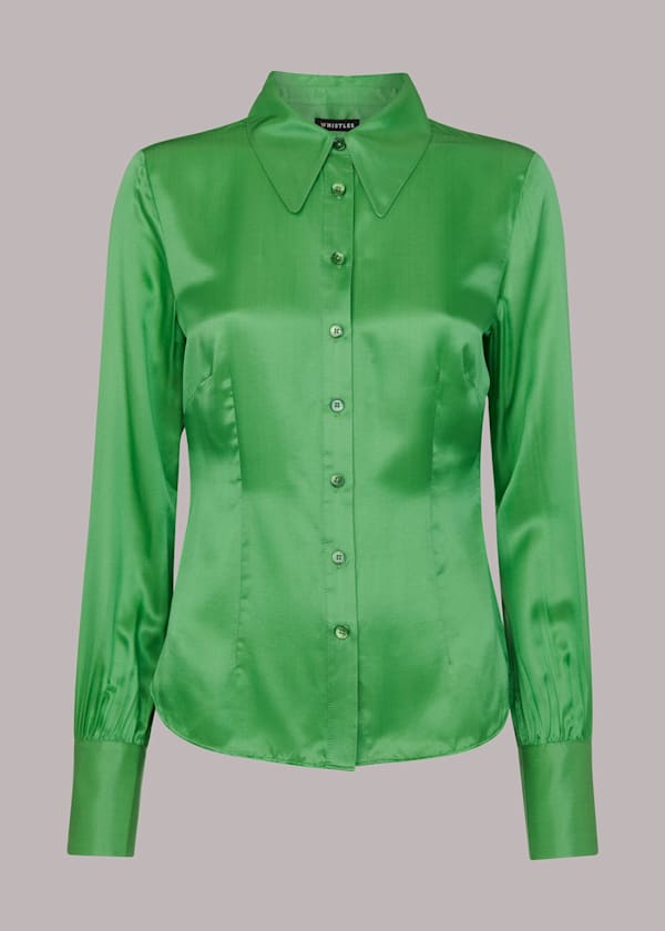 Lime Hallie Silk Mix Shirt