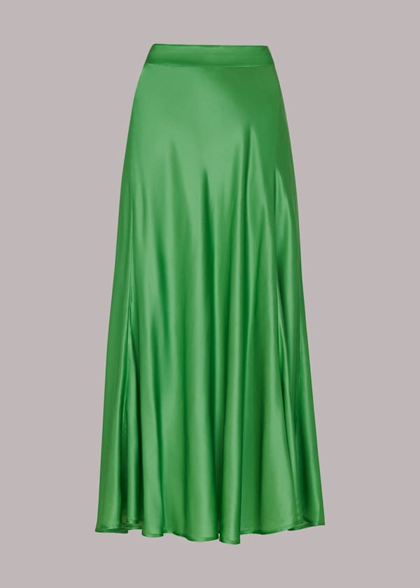 Lime Hallie Silk Mix Skirt