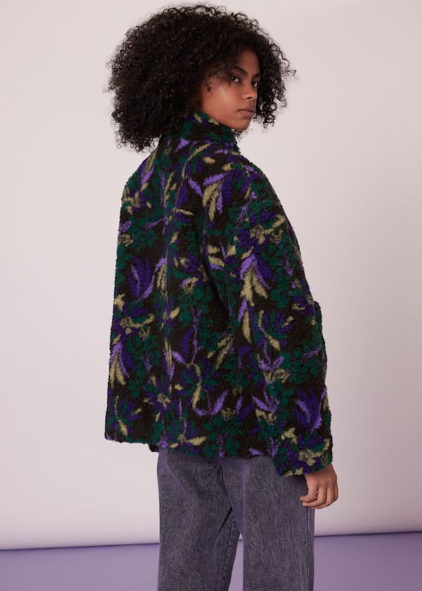 Multicolour Scaling Blossom Teddy Coat