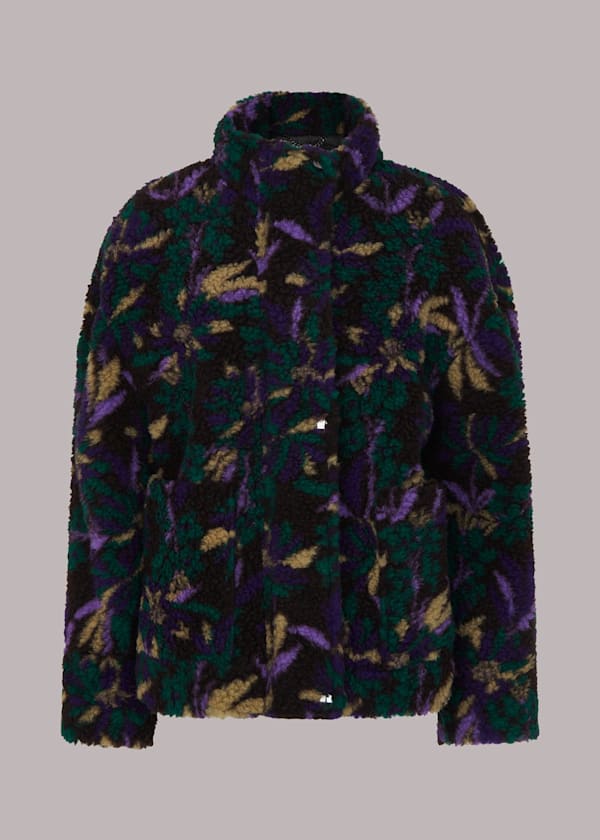 Multicolour Scaling Blossom Teddy Coat