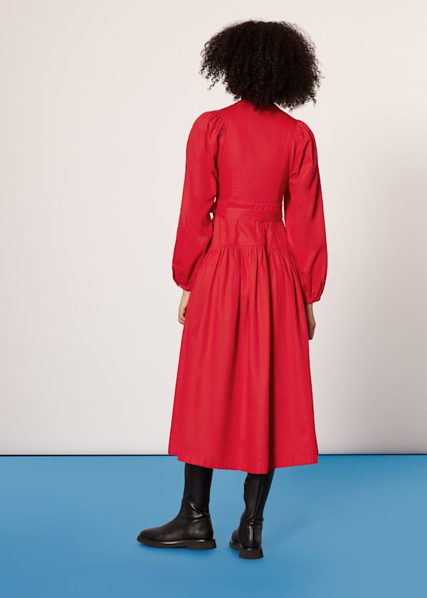 Red Ilya Full Sleeve Dress