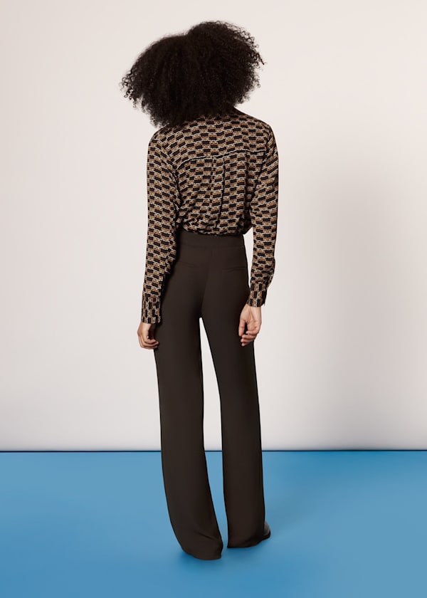 Chocolate Farrah Slim Flare Pants 