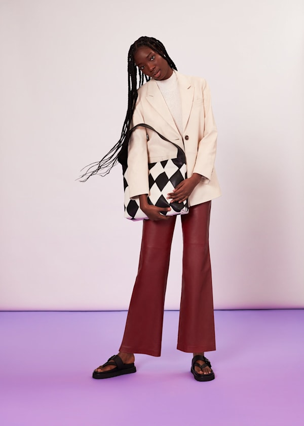 Burgundy Emily Leather Pants