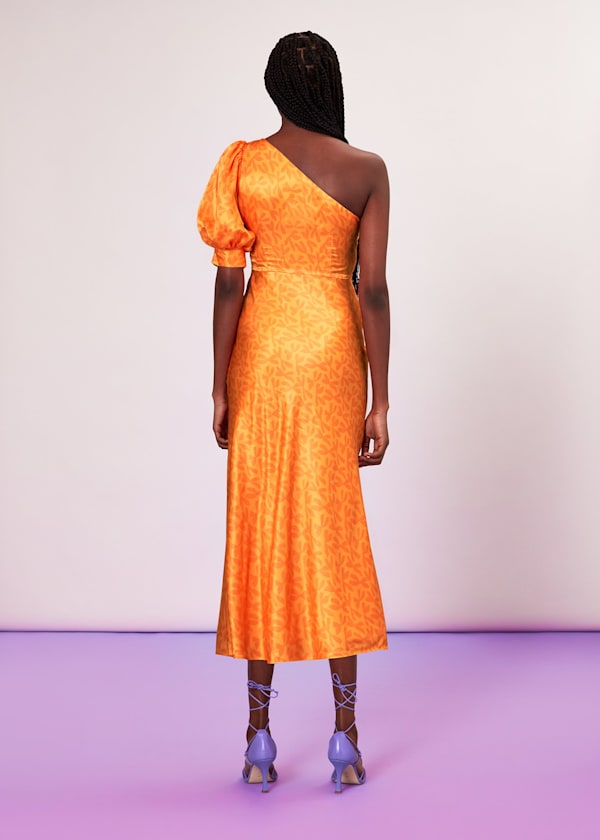 Orange One Shoulder Sally Dress