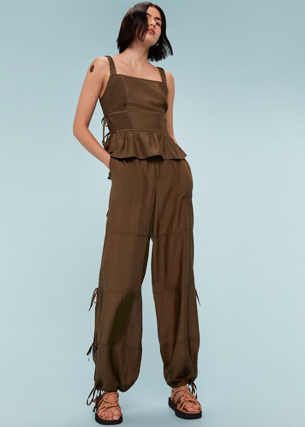 Chocolate Tie Detail Pants 
