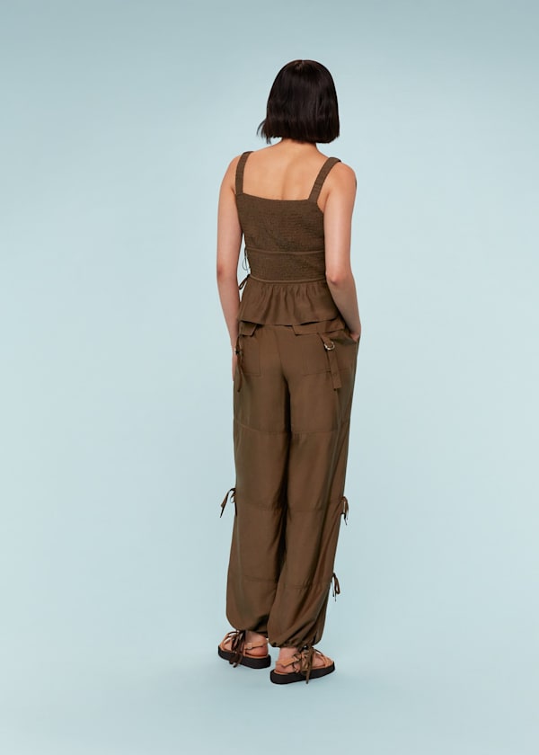 Chocolate Tie Detail Pants 
