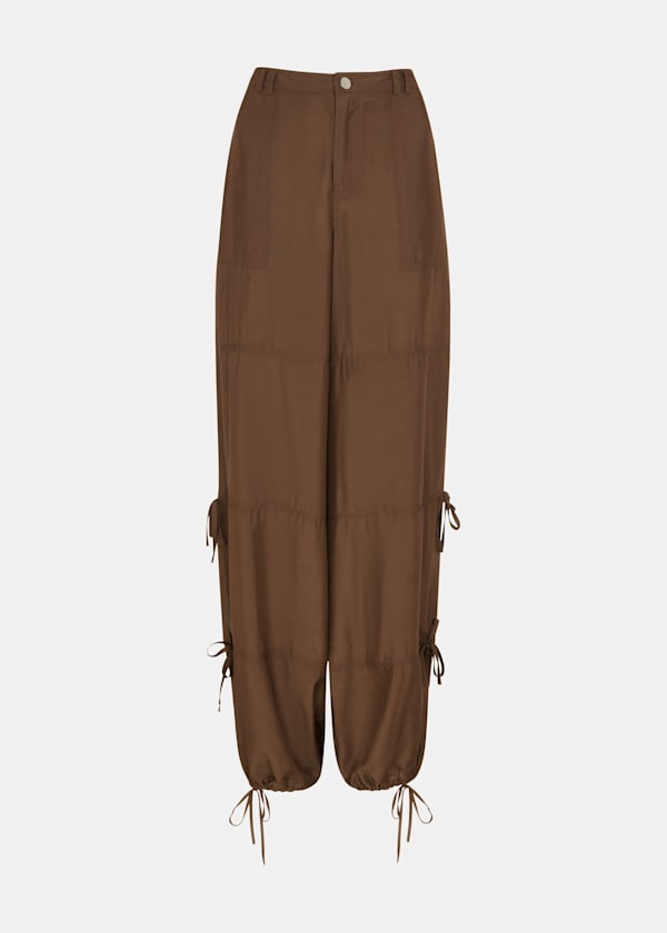 Chocolate Tie Detail Pants 