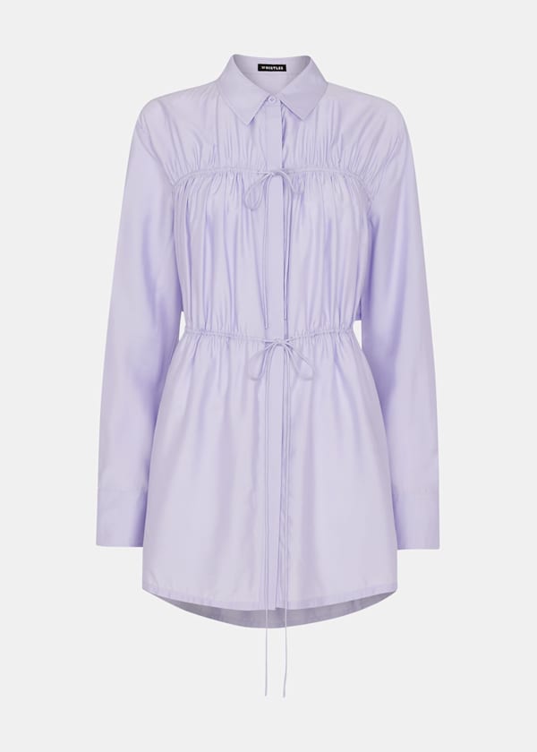 Lilac Drawcord Cut Out Back Shirt