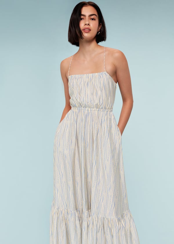 Pastel Stripe Silk Mix Dress