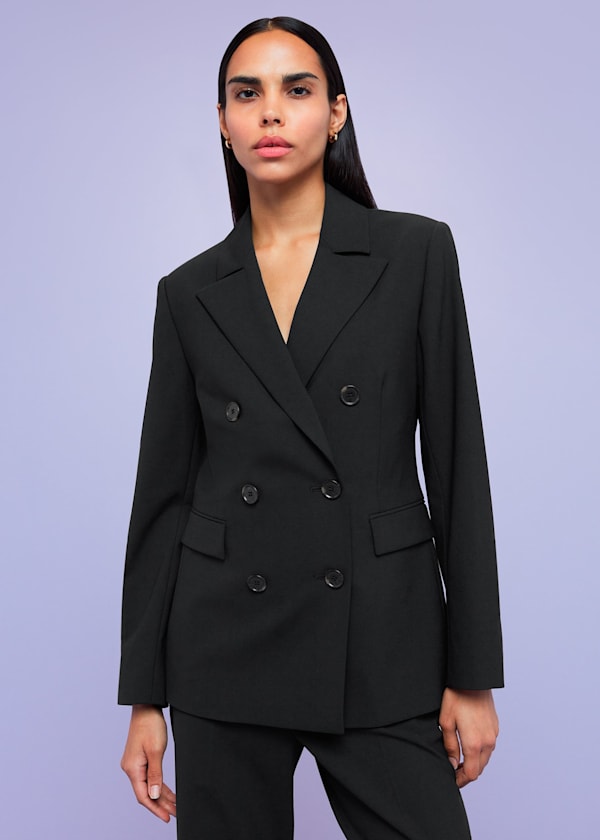 Black Sian Wool Blend Blazer