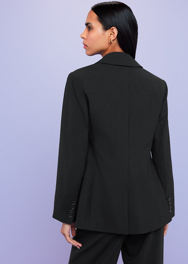Black Sian Wool Blend Blazer