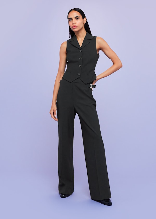 Black Sienna Wool Blend Trouser
