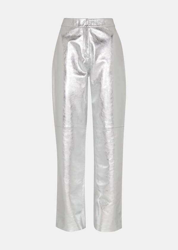 Silver Cosmo Leather Pants 