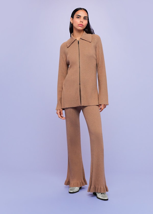 Camel Loki Wool Blend Pants 