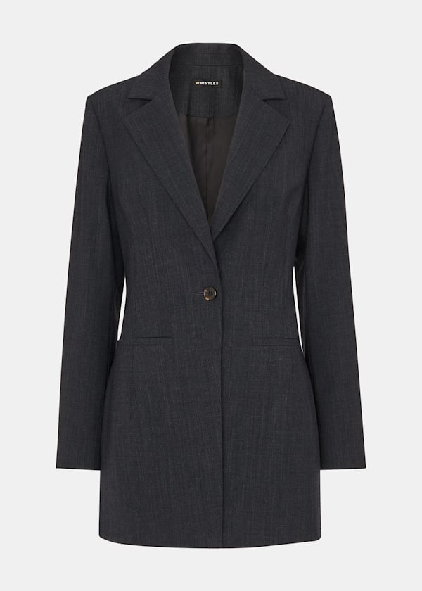 Grey Mia Elongated Waist Blazer