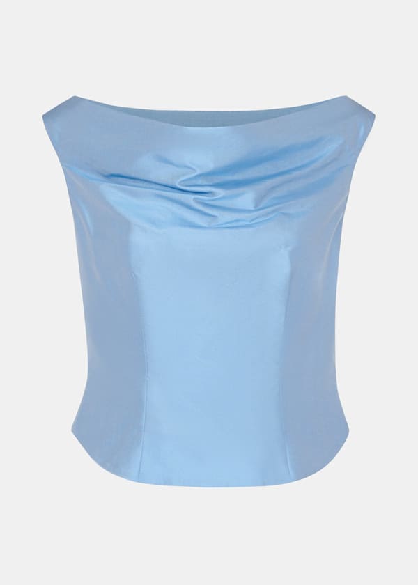 Taffeta Silk Off Shoulder Top