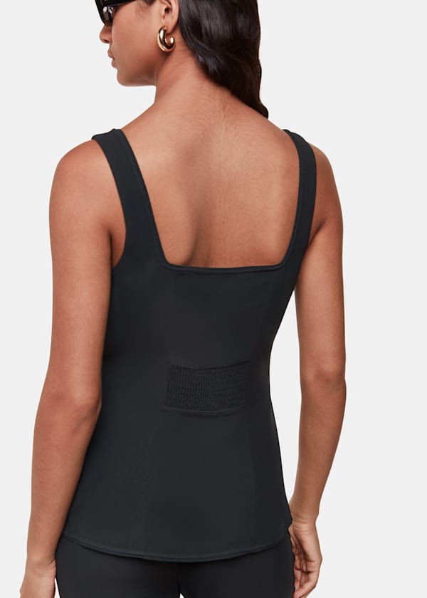 Black Sofia Crepe Waistcoat
