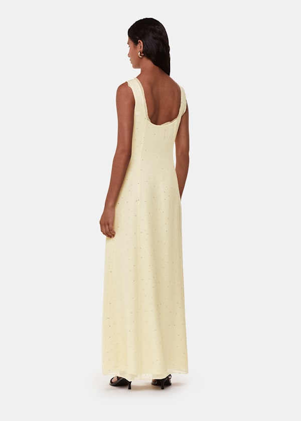 Yellow Sabine Diamante Dress