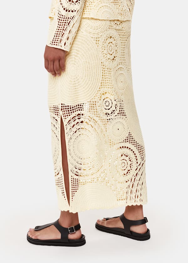 Yellow Crochet Circle Skirt