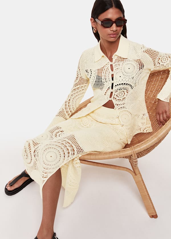 Yellow Crochet Circle Shirt