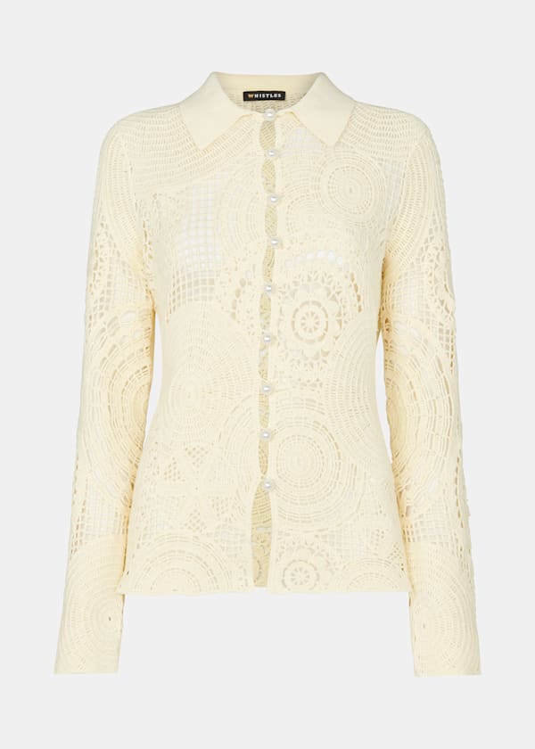 Yellow Crochet Circle Shirt