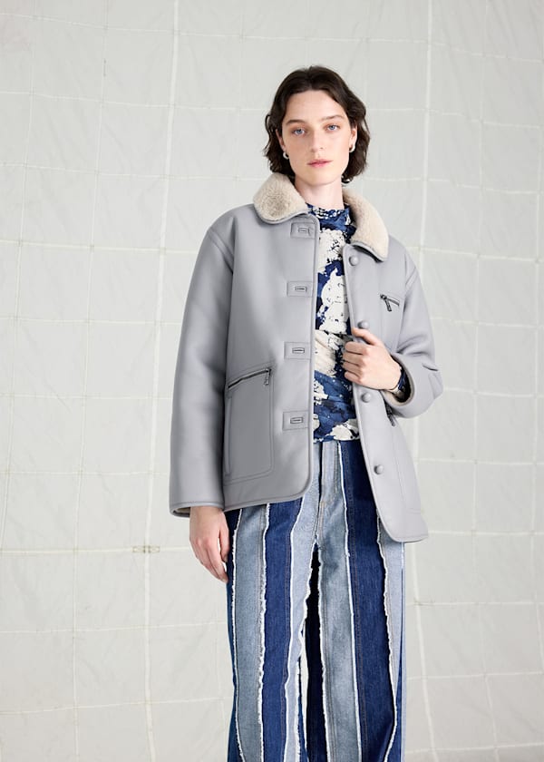 Grey Angelina Faux Fur Jacket