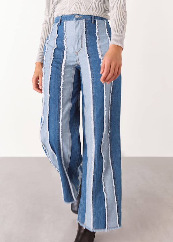 Denim Macie Vertical Patchwork Jean