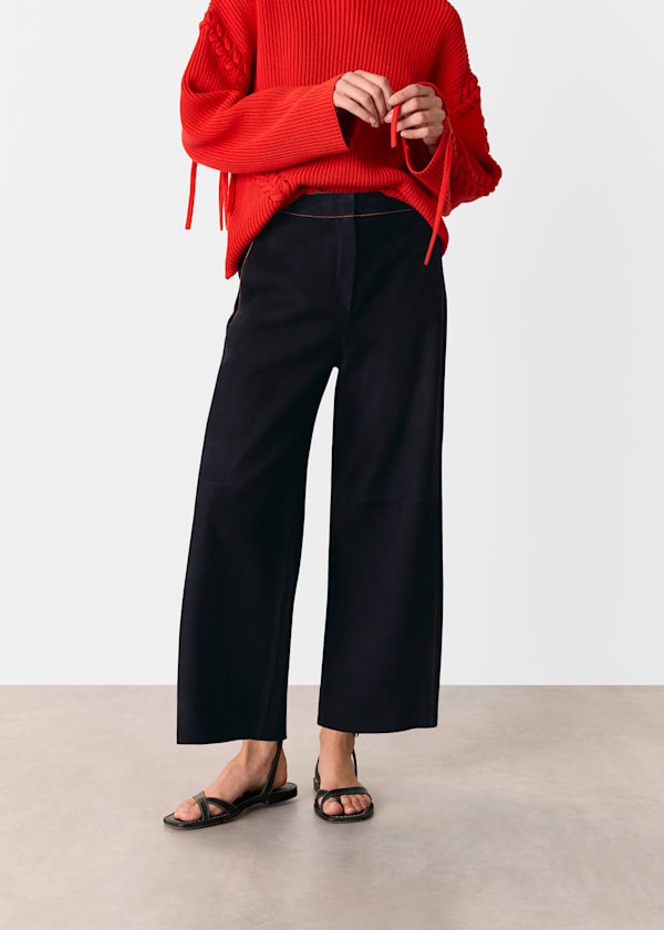 Blue Suede Western Trousers