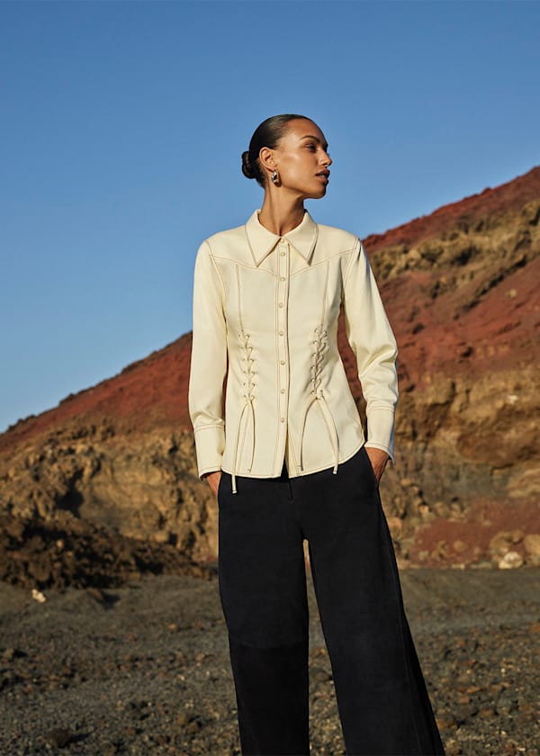 White Addison Lace Detail Shirt
