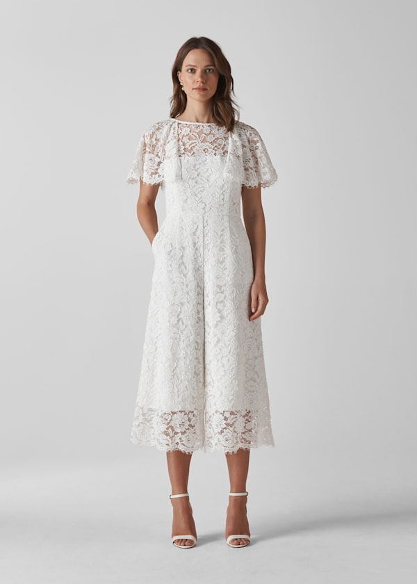 Ivory Victoria Lace Wedding Jumpsuit