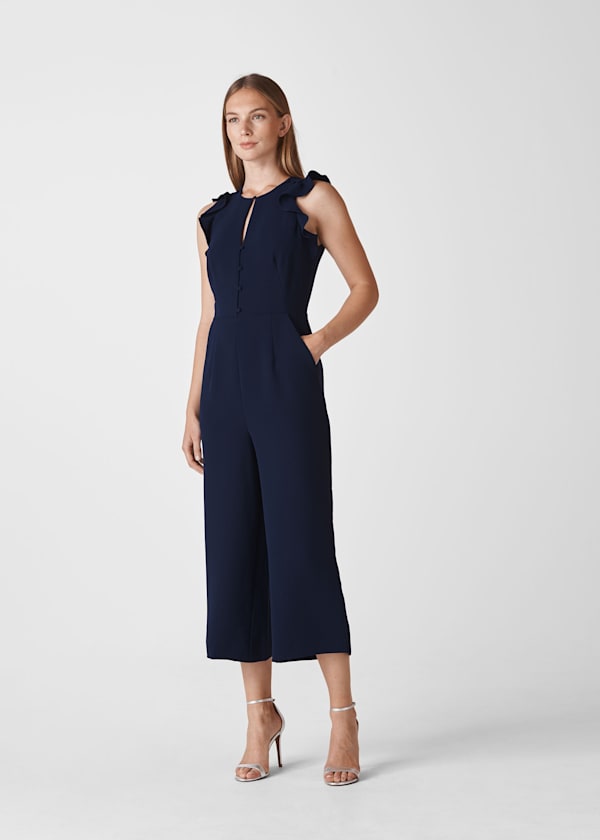 Navy Miranda Crepe Jumpsuit