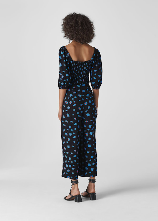 Black Scattered Daisy Klara Jumpsuit