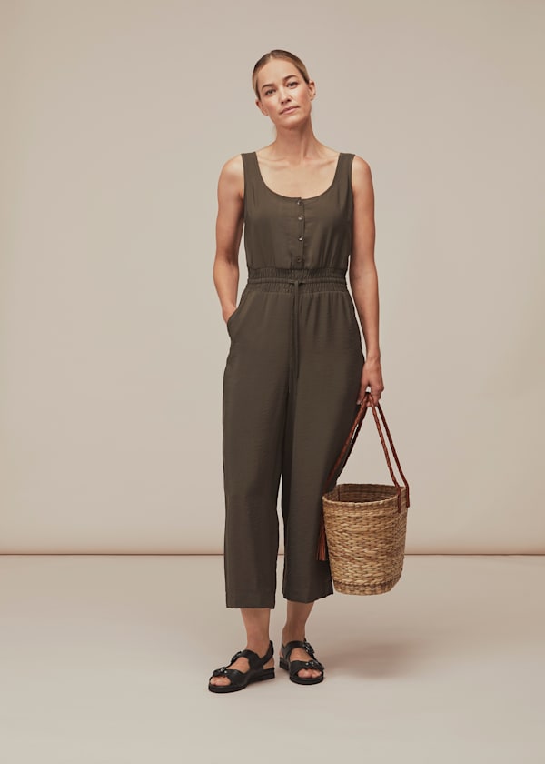 Khaki Quinn Casual Jumpsuit
