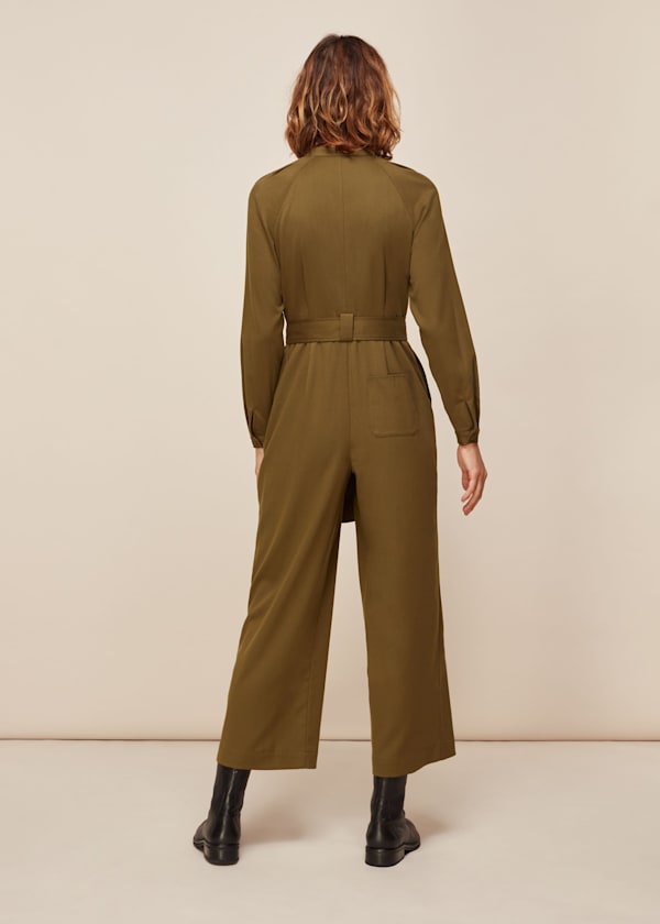 Olive Tie Front Jumpsuit