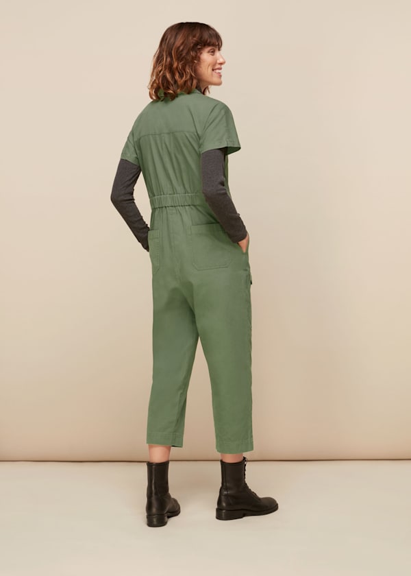 Khaki Elba Utility Jumpsuit