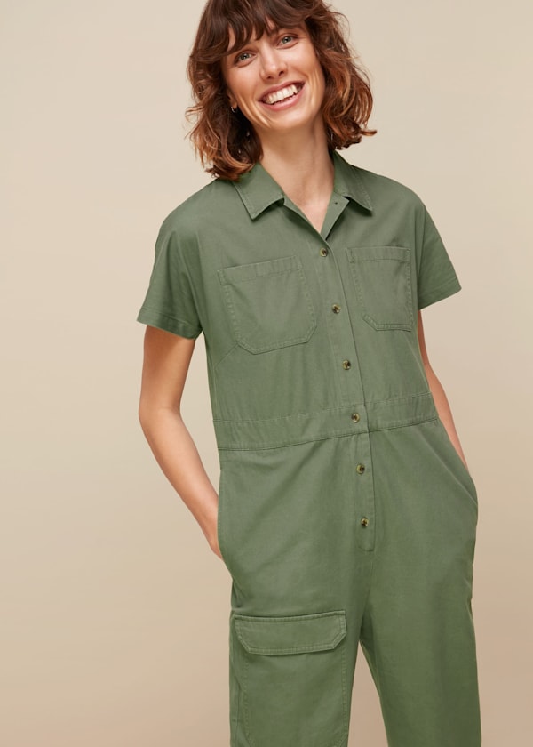 Khaki Elba Utility Jumpsuit