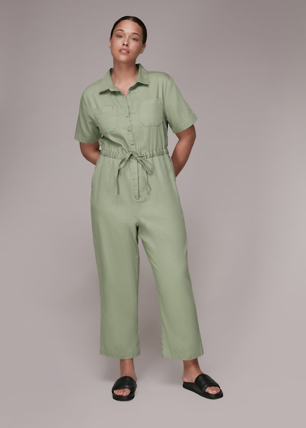 Sage Green Nova Tie Detail Jumpsuit
