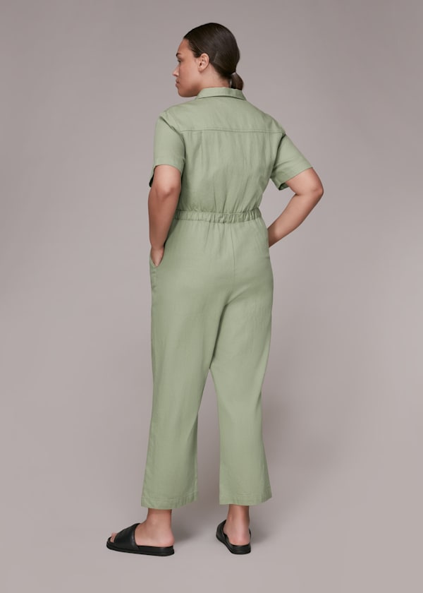 Sage Green Nova Tie Detail Jumpsuit
