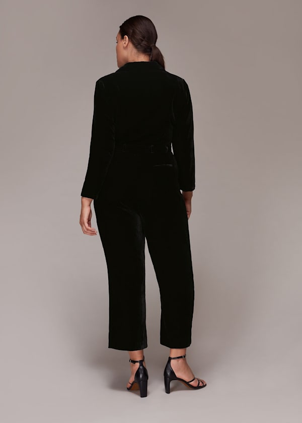 Black Avery Velvet Jumpsuit