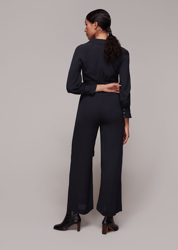 Black Abby Tie Detail Jumpsuit