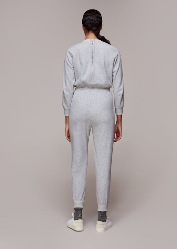 Grey Marl Sasha Drawstring Jumpsuit
