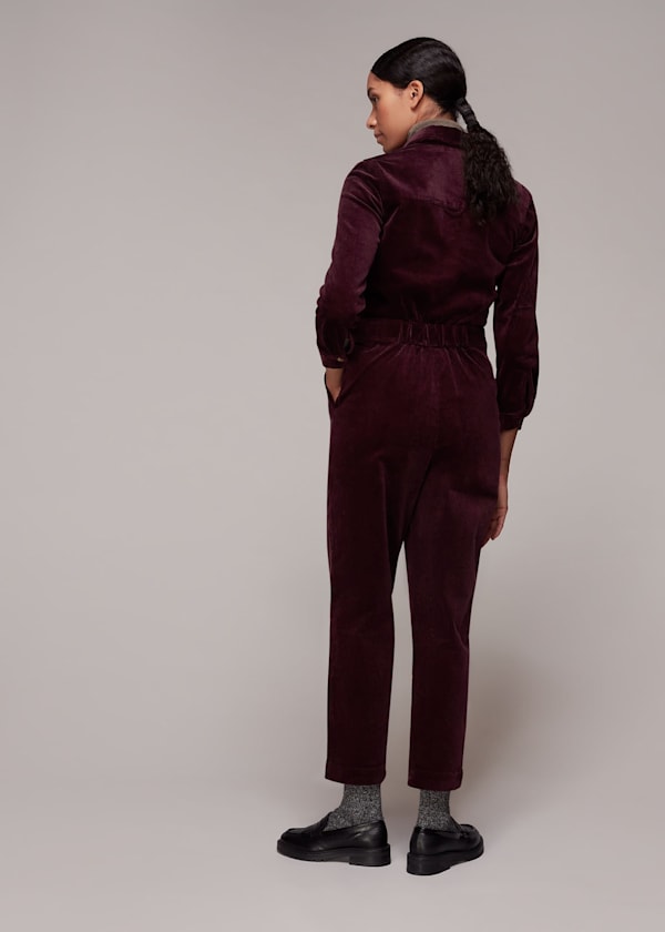 Burgundy Gabby Corduroy Jumpsuit