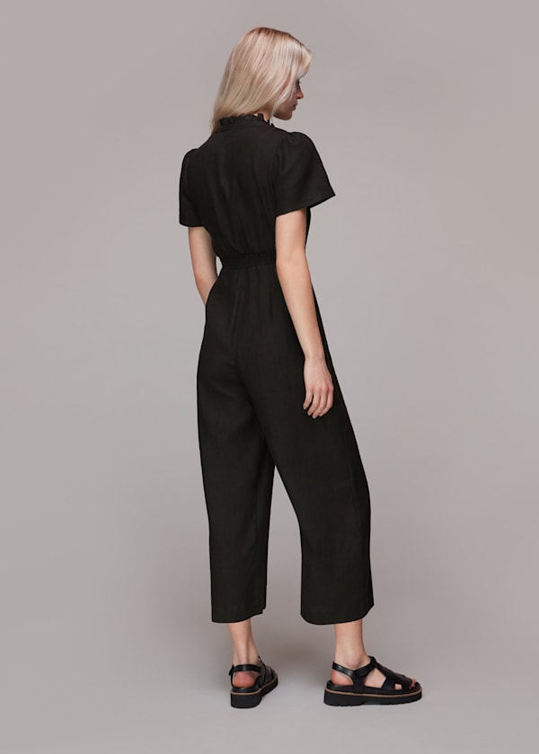 Black Emmie Linen Jumpsuit