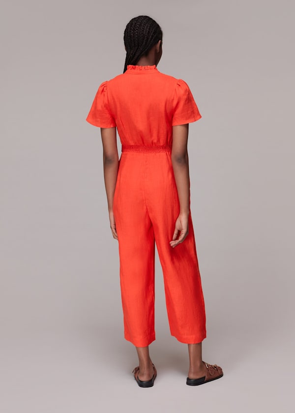 Red Emmie Linen Jumpsuit