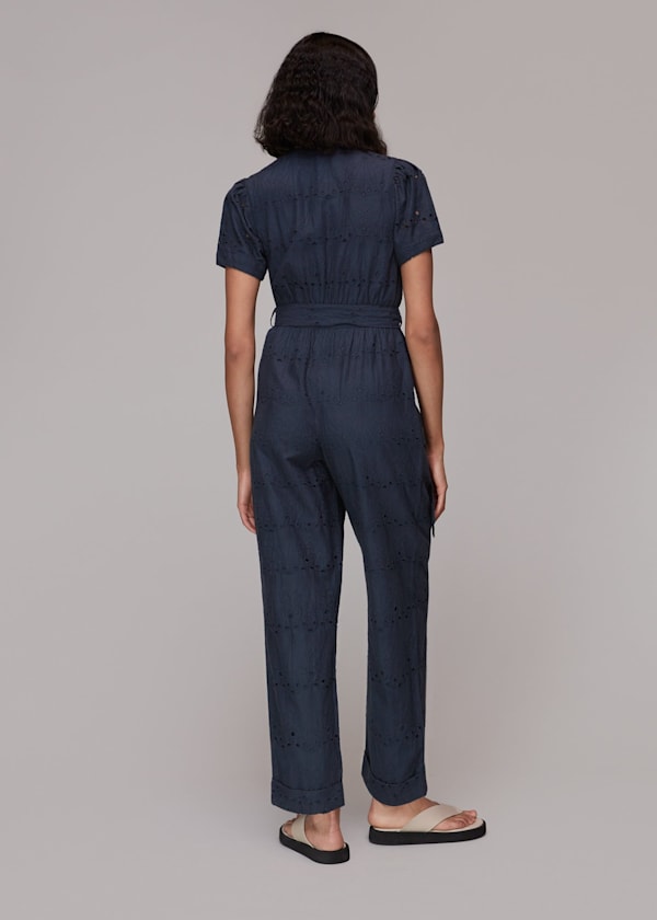 Navy Zoe Broderie Jumpsuit