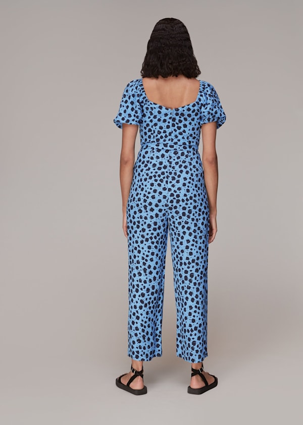 Blue Brushed Dalmatian Jumpsuit