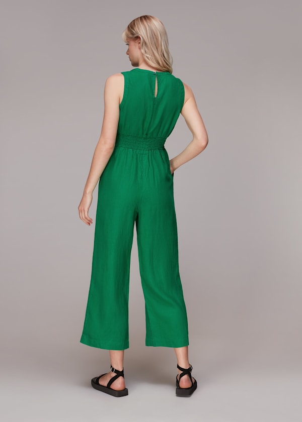 Green Melanie Linen Jumpsuit