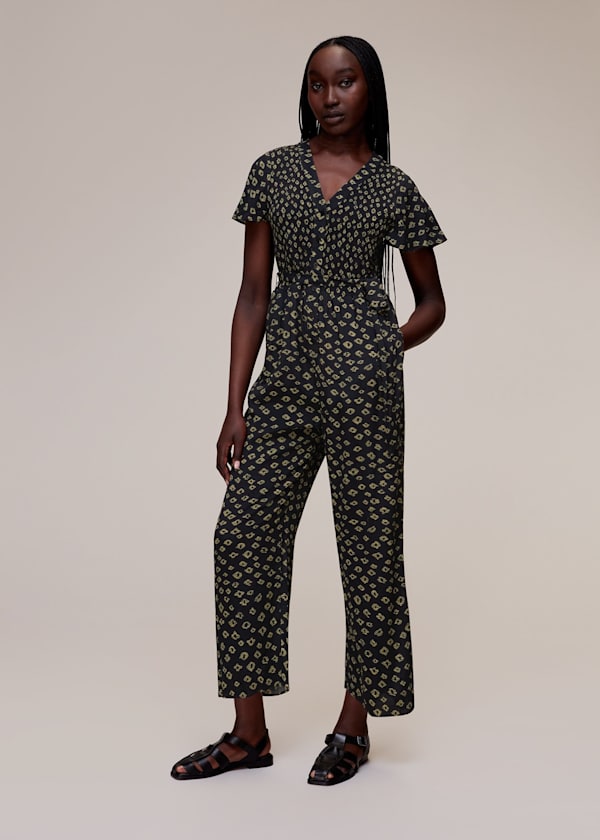 Black Abstract Gem Jumpsuit