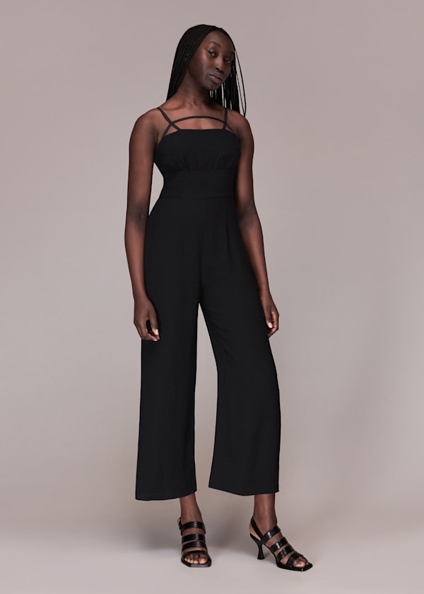 Black Reece Strap Detail Jumpsuit
